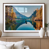 32962-MGV-CV-36X24-Mountain Lake Wall Art – Tranquil Autumn Landscape Canvas Print, Nature Reflection Decor for Living Room, Bedroom, Office or Cabin