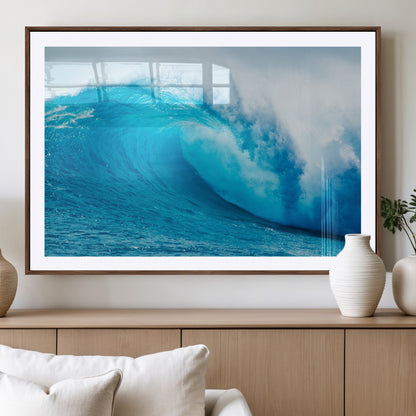 13117-MGV-CV-36X24-Ocean Wave Wall Art – Dynamic Blue Surf Canvas Print, Coastal Beach Decor for Living Room, Bathroom, Office, or Beach House