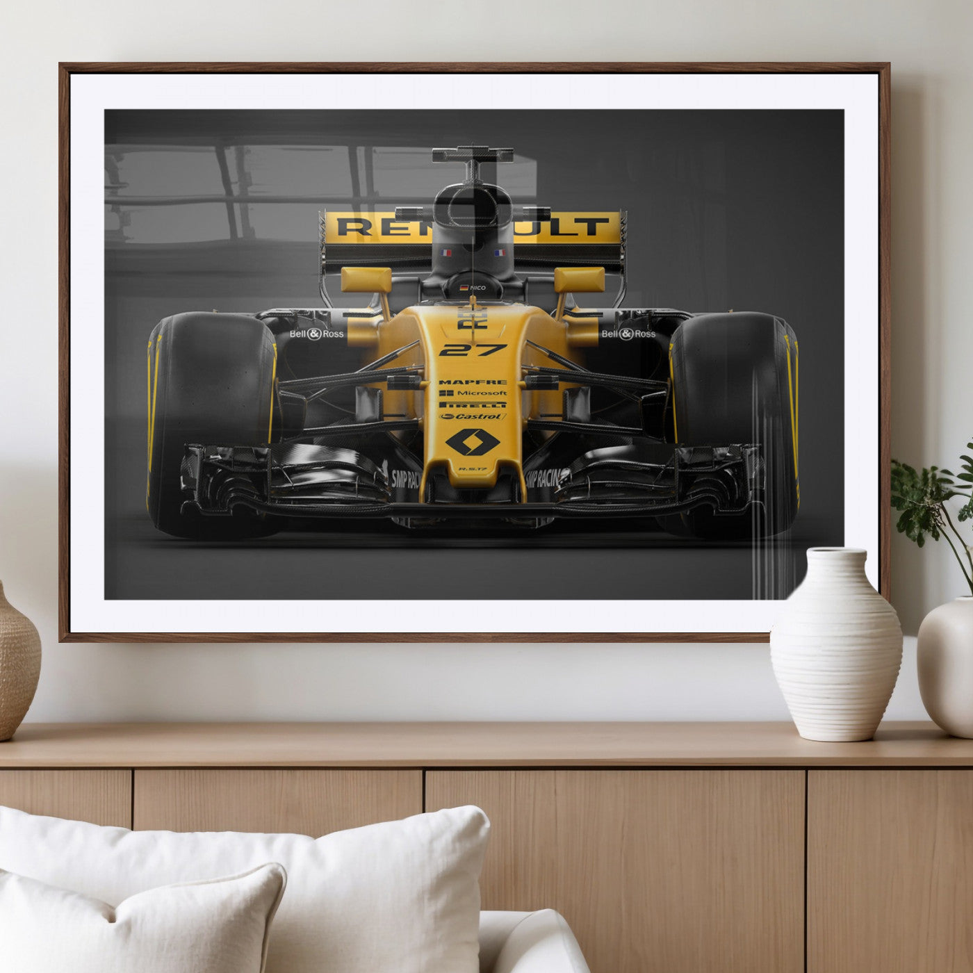 62882-MGV-CV-36X24-Renault F1 Racing Car Print - High-Performance Formula 1 Motorsport Wall Art, Perfect Gift for Racing Fans and Car Enthusiasts