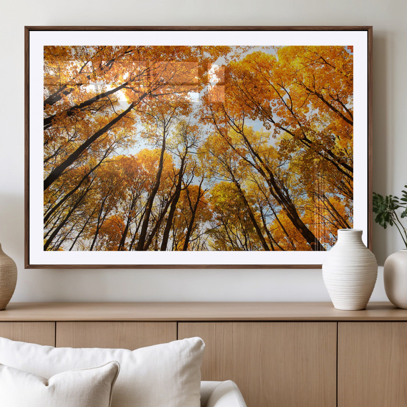 11823-MGV-CV-36X24-Golden Autumn Tree Canopy Wall Art – Stunning Fall Forest Leaves Print, Warm Seasonal Nature Decor for Home, Office or Cabin