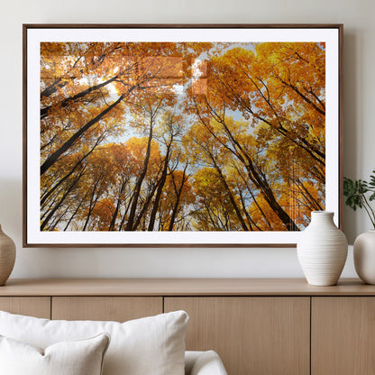 11823-MGV-CV-36X24-Golden Autumn Tree Canopy Wall Art – Stunning Fall Forest Leaves Print, Warm Seasonal Nature Decor for Home, Office or Cabin