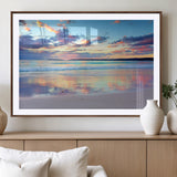 64882-MGV-CV-36X24-Tranquil Sunset Beach Wall Art – Panoramic Ocean Reflection Canvas Print, Calm Coastal Decor for Bedroom, Living Room or Office