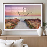 54411-MGV-CV-36X24-Coastal Path Sunrise Wall Art – Serene Ocean Canvas Print, Beach Landscape Decor for Living Room, Bedroom or Office, Peaceful