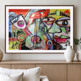 37796-MGV-CV-36X24-Picasso Style Wall Art Canvas Print, Framed Picasso Art Picture Print, Picasso Cubism Perfect Modern Abstract Decor Artwork