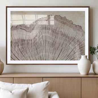 67528-MGV-CV-36X24-Wood Ring Wall Art Canvas Print, Framed Tree Ring Art Picture Print, Rustic Tree Ring Perfect Neutral Boho Decor Artwork