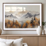 70049-MGV-CV-36X24-Autumn Mountain Forest Wall Art – Misty Landscape Canvas Print, Rustic Nature Inspired Decor for Living Room, Bedroom or Office