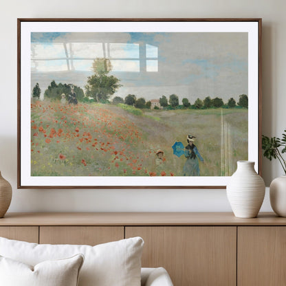 74890-MGV-CV-36X24-Monet Poppy Field Wall Art – Impressionist Landscape Canvas Print, Classic French Artwork for Living Room, Bedroom or Office Decor