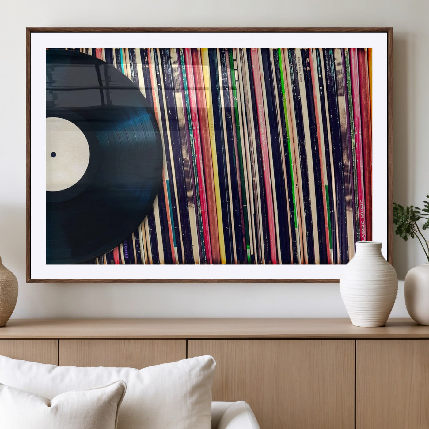 45029-MGV-CV-36X24-Misty Pine Forest Wall Art – Black and White Landscape Canvas Print, Foggy Trees Nature Photography, Modern Minimalist Decor for