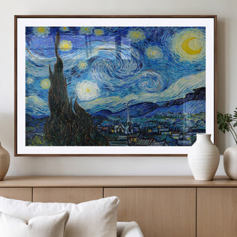 39177-MGV-CV-36X24-Starry Night Wall Art – Vincent van Gogh Famous Painting Canvas Print, Timeless Starry Sky Decor for Living Room, Bedroom or