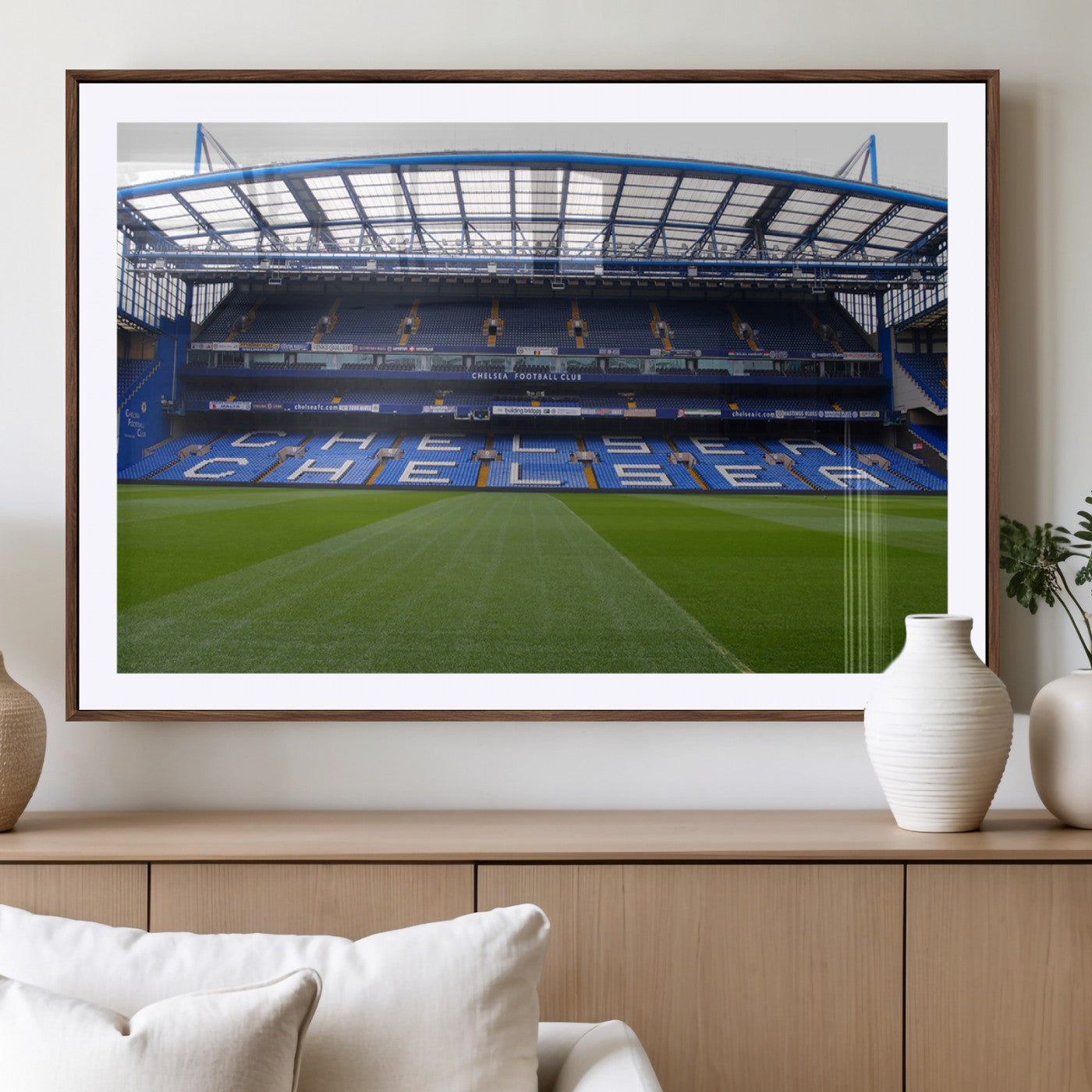 59508-MGV-CV-36X24-Chelsea Stadium Wall Art – Stamford Bridge Football Arena Canvas Print, Iconic Soccer Artwork for Living Room, Office, Game Room