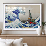 19450-MGV-CV-36X24-Great Wave Adventure Wall Art – Japanese Style Ocean Canvas Print, Fantasy Sailing Decor for Living Room, Bedroom or Office