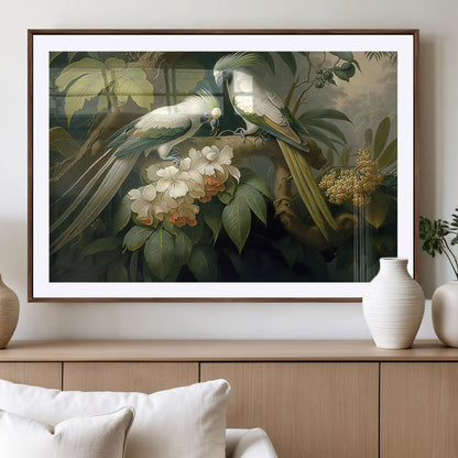 84047-MGV-CV-36X24-Tropical Birds Wall Art – Elegant Botanical Canvas Print, Exotic Nature Decor for Living Room, Bedroom or Office