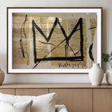 37215-MGV-CV-36X24-Abstract Crown Wall Art – Urban Graffiti Style Canvas Print Modern Street Art Design, Bold Contemporary Decor for Living Room,