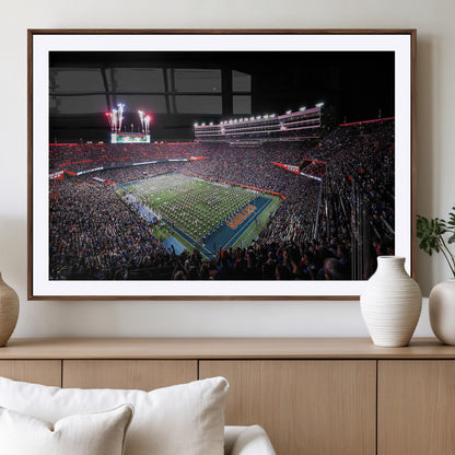46899-MGV-CV-36X24-Ben Hill Griffin Stadium Wall Art Canvas Print, Framed Football Stadium Art Picture Print, Florida Football Stadium Perfect Sport