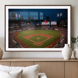 38612-MGV-CV-36X24-Busch Stadium Wall Art Canvas Print, Framed Missouri Stadium Art Picture Print, Busch Stadium Field Perfect Sports Room Decor