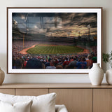 53432-MGV-CV-36X24-Fenway Park Stadium Wall Art Canvas Print, Framed Boston Baseball Stadium Art Picture Print, Massachusetts Fenway Park Perfect