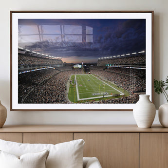 52712-MGV-CV-36X24-Gillette Stadium Field Wall Art Canvas Print, Framed Massachusetts Stadium Art Picture Print, Gillette Stadium Perfect Sport Room