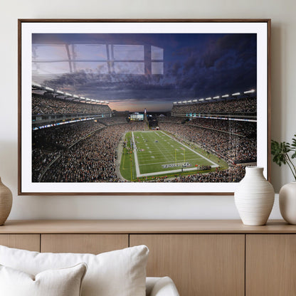 52712-MGV-CV-36X24-Gillette Stadium Field Wall Art Canvas Print, Framed Massachusetts Stadium Art Picture Print, Gillette Stadium Perfect Sport Room