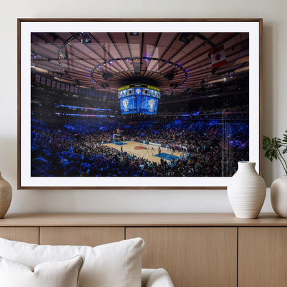 20491-MGV-CV-36X24-Madison Square Garden Wall Art Canvas Print, Framed New York Stadium Art Picture Print, MSG Stadium Perfect Sport Room Decor
