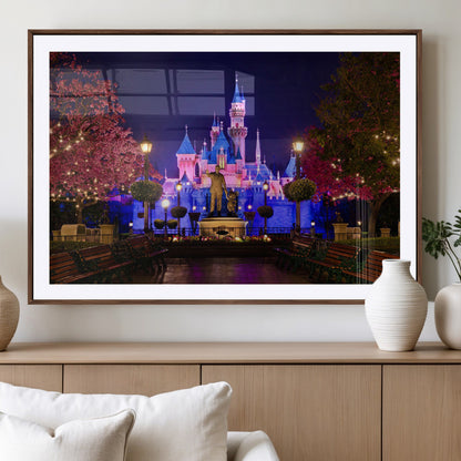 79435-MGV-CV-36X24-Disney Castle Wall Art Canvas Print, Framed Magic Kingdom Art Picture Print, Disney World Perfect Child Room Decor Artwork