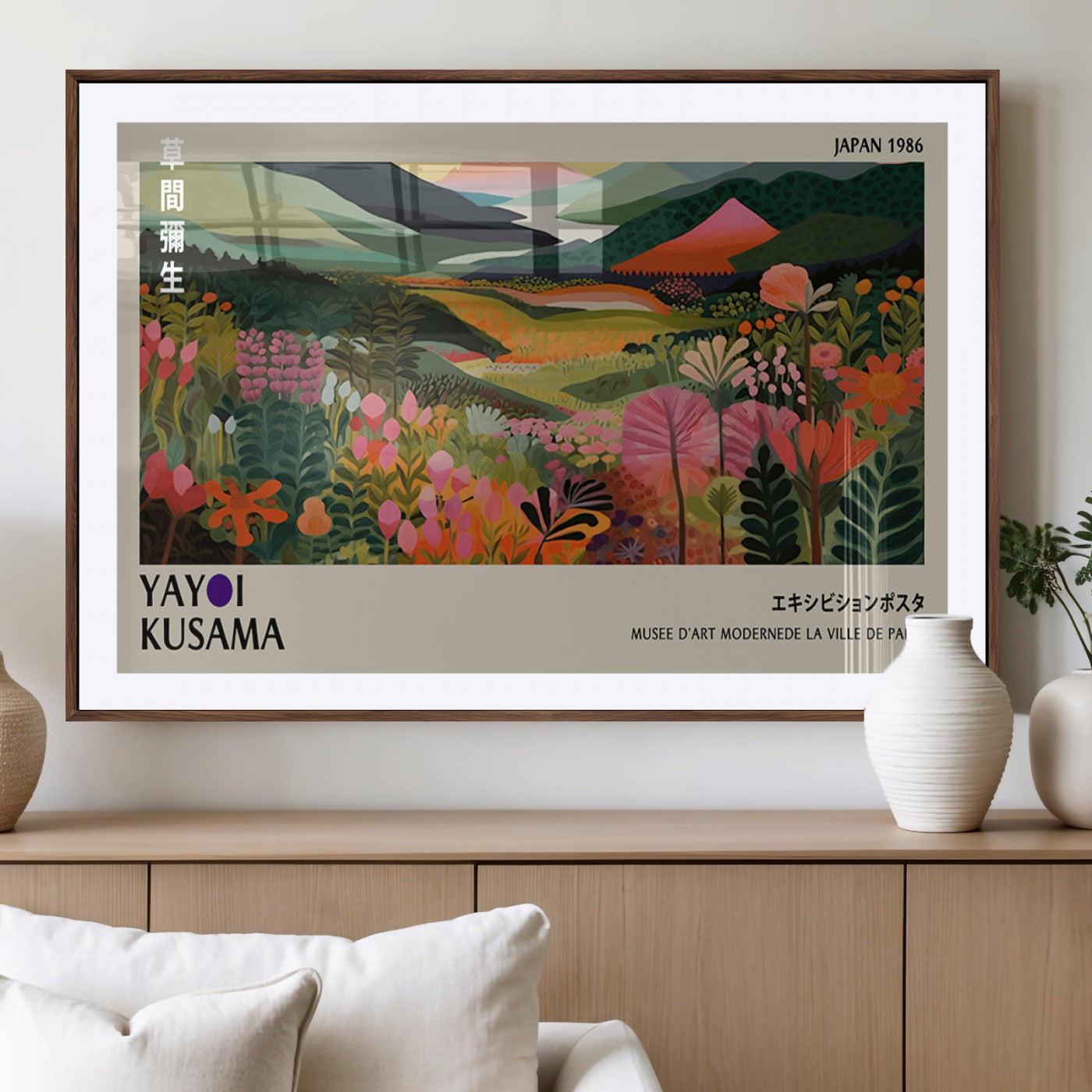 75719-MGV-CV-36X24-Botanical Mountain Valley Wall Art – Panoramic Nature Canvas Print, Vibrant Floral Field Artwork for Living Room, Bedroom, Office,