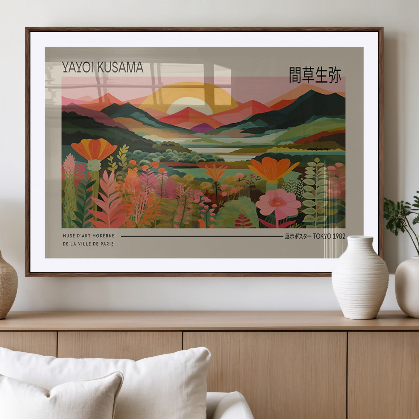 17753-MGV-CV-36X24-Floral Sunset Landscape Wall Art – Panoramic Nature Canvas Print, Vibrant Botanical Artwork for Living Room, Bedroom, Office, or