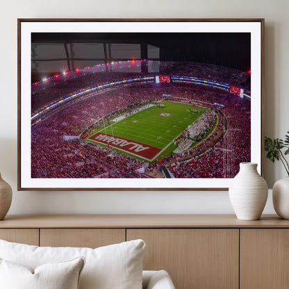 11343-MGV-CV-36X24-Bryant-Denny Stadium Wall Art – Panoramic Alabama Crimson Tide Football Field Canvas Print, Game Day Decor for Office, Man Cave or