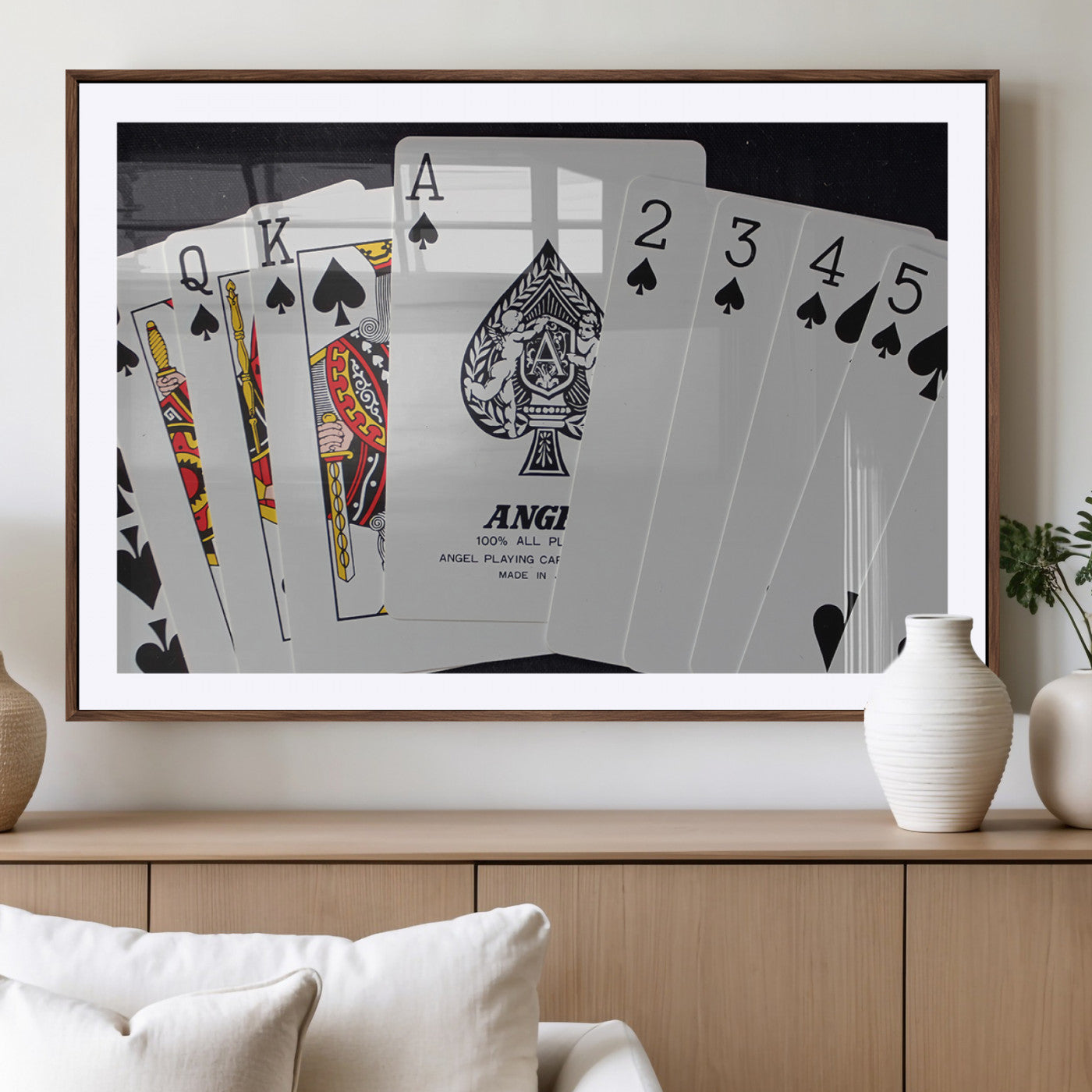 56787-MGC-FP-36x24_Walnut-Playing Cards – Classic Poker Deck with Spades, Standard Size Durable Casino Quality Card Set for Magic Tricks, Blackjack, Bridge,