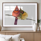 67752-MGV-CV-36X24-Cardinal Couple Wall Art – Male and Female Cardinal Canvas Print, Romantic Bird Artwork for Nature Lovers, Living Room, Bedroom,