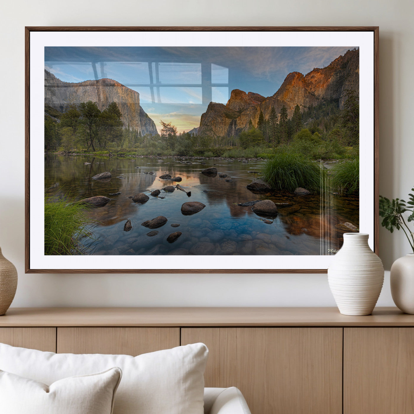 55893831-MGV-CV-36X24-Yosemite Valley Wall Art Canvas Print, Framed El Capitan Art Picture Print, Sierra Landspace Perfect Rustic Nature Decor Artwork