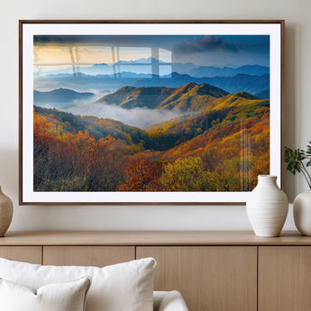 86772247-MGV-CV-36X24-Autumn Mountains Wall Art Canvas Print, Framed Fall Foliage Art Picture Print, Vibrant Hills Perfect Vibrant Nature Decor Artwork