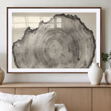 98921313-MGV-CV-36X24-Tree Ring Wall Art Canvas Print, Framed Wood Slice Art Picture Print, Minimalist Wood Perfect Rustic Academic Decor Artwork