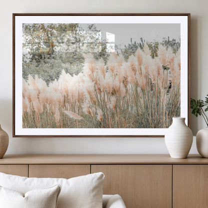 21826392-MGV-CV-36X24-Pampas Grass Wall Art Canvas Print, Framed Soft Pampas Art Picture Print, Pastel Grasses Perfect Soft Neutral Boho Decor Artwork