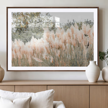 21826392-MGV-CV-36X24-Pampas Grass Wall Art Canvas Print, Framed Soft Pampas Art Picture Print, Pastel Grasses Perfect Soft Neutral Boho Decor Artwork