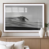 24029476-MGV-CV-36X24-Black Wave Wall Art Canvas Print, Framed Abstract Surf Art Picture Print, Minimalist Ocean Perfect Minimalist Coastal Decor