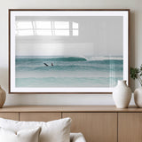 56345117-MGV-CV-36X24-Minimalist Surfing Wall Art Canvas Print, Framed Ocean Waves Art Picture Print, Soft Ocean Perfect Minimalist Coastal Decor