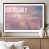 22874890-MGV-CV-36X24-Pastel Sky Wall Art Canvas Print, Framed Dreamy Cloudscape Art Picture Print, Sunset Glow Perfect Minimalist Serenity Decor