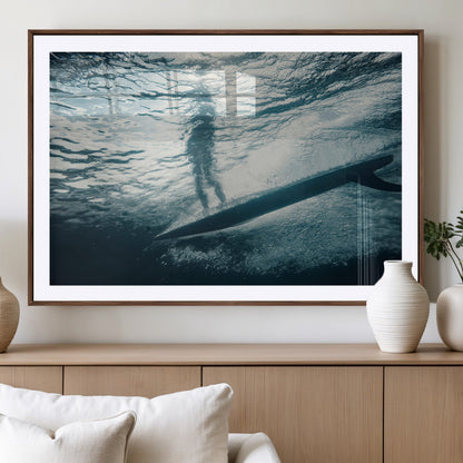 71192524-MGV-CV-36X24-Submerged Surf Wall Art Canvas Print, Framed Underwater Perspective Art Picture Print, Ocean Surf Perfect Coastal Adventure Decor