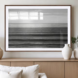 47305203-MGV-CV-36X24-Monochrome Ocean Wall Art Canvas Print, Framed Moody Ocean Art Picture Print, Calm Ocean Perfect Minimalist Coastal Decor Artwork