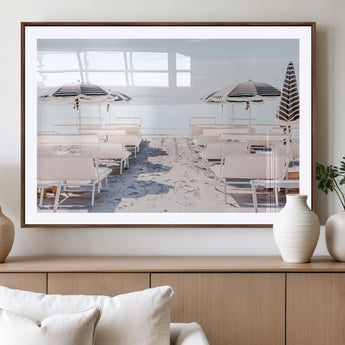 67623952-MGV-CV-36X24-Minimalist Beach Wall Art Canvas Print, Framed Pastel Sand Art Picture Print, Beach Aesthetic Perfect Coastal Minimalist Decor