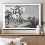 88164251-MGV-CV-36X24-Joshua Tree Wall Art Canvas Print, Framed Desert Path Art Picture Print, Monochrome Desert Perfect Minimalist Desert Decor Artwork