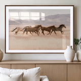 83644685-MGV-CV-36X24-Wild Horse Art Wall Art Canvas Print, Framed Rustic Western Art Picture Print, Desert Horse Scene Perfect Rustic Western Decor
