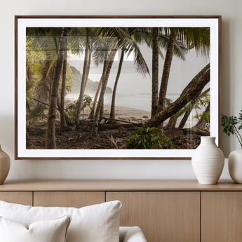 92093951-MGV-CV-36X24-Tropical Jungle Wall Art Canvas Print, Framed Palm Tree Forest Art Picture Print, Coastal Escape Perfect Jungle Retreat Decor