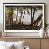 92093951-MGV-CV-36X24-Tropical Jungle Wall Art Canvas Print, Framed Palm Tree Forest Art Picture Print, Coastal Escape Perfect Jungle Retreat Decor