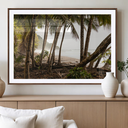 92093951-MGV-CV-36X24-Tropical Jungle Wall Art Canvas Print, Framed Palm Tree Forest Art Picture Print, Coastal Escape Perfect Jungle Retreat Decor