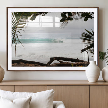 50382104-MGV-CV-36X24-Tropical Surf Wall Art Canvas Print, Framed Palm Tree View Art Picture Print, Beach House Art Perfect Boho Coastal Decor Artwork