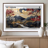 66243961-MGV-CV-36X24-Mount Fuji Japanese Wall Art – Golden Abstract Landscape Canvas Print, Cherry Blossom Painting, Modern Oriental Zen Home Decor