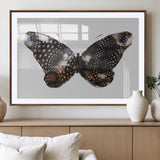 99831147-MGV-CV-36X24-Spotted Butterfly Wall Art Canvas Print, Framed Neutral Insect Theme Art Picture Print, Earthy Wing Pattern Perfect Modern Rustic