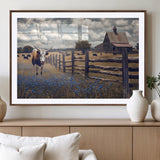 22296025-MGV-CV-36X24-Texas Longhorn Canvas Wall Art Canvas Print, Framed Rustic Barn Wall Art Art Picture Print, Farmhouse Cow Decor Perfect Rustic