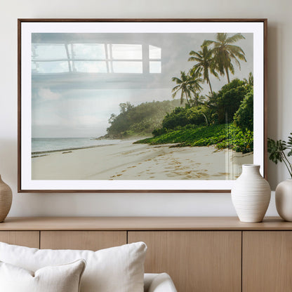 42984524-MGV-CV-36X24-Relaxing Beach Wall Art Canvas Print, Framed Ocean View Art Picture Print, Coastal Serenity Perfect Tropical Coastal Decor Artwork